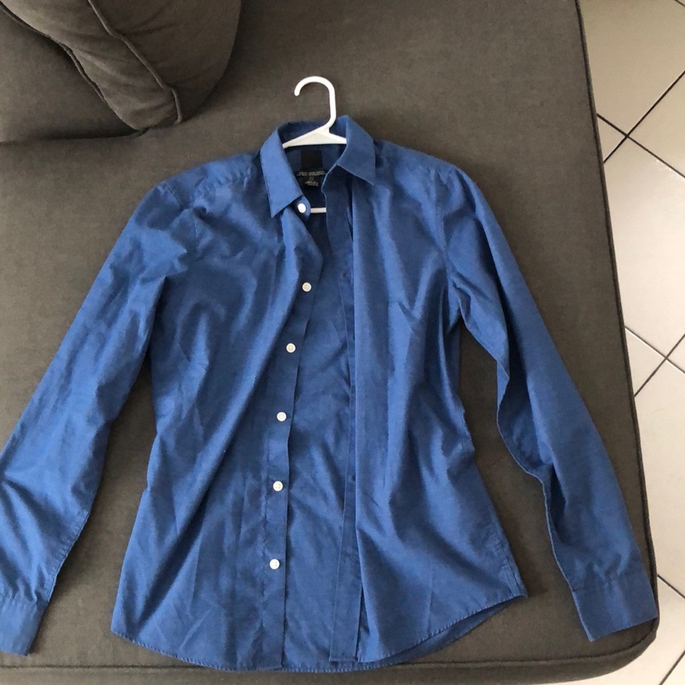 H&M Blue Slim Fit Button Down Long Sleeve Shirt Small